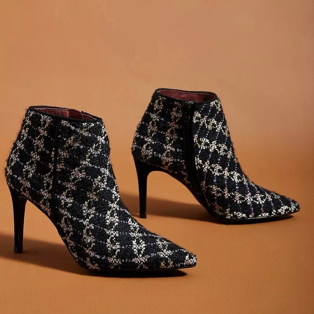 Anaki Suzanne Tweed Ankle Booties Size 40 EU